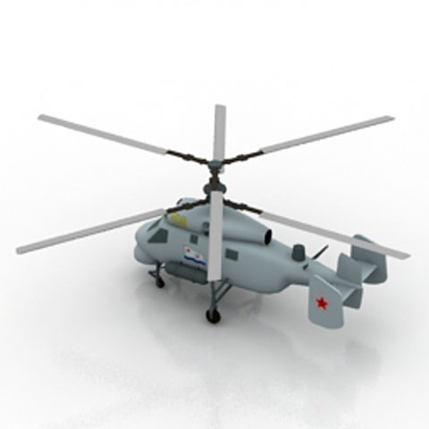 Free Helicopter KA5A N351 3D model for 3ds Max Library Download